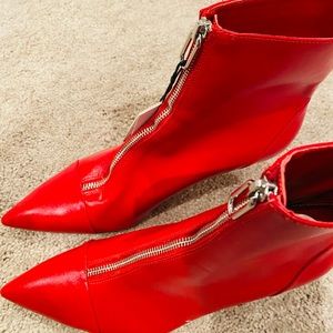 Sassy Red Booties Zara. Size 41. Brand New. Tags attached.